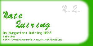 mate quiring business card