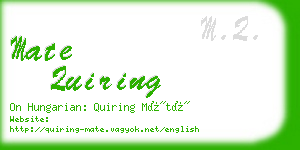 mate quiring business card
